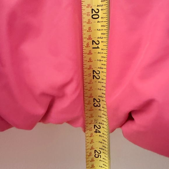 Urban Outfitters Pink Orange Duckie Faux Shearling Collar Puffer Jacket XS - Picture 7 of 7